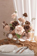 Ling's moment Artificial Wedding Fall Flowers Deluxe Combo, Bown & Beige - Image 2