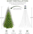 410LED Christmas Tree Lights with Star Topper, Christmas String Lights with Ring for Tree, 6.6FT x 16 Lines Fairy Twinkle Lights 8 Modes Timer Remote for Indoor Outdoor Xmas Tree Decor, Multicolor - Image 2
