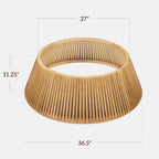 Best Choice Products Christmas Tree Collar, Solid Wood Slatted Tree Skirt Holiday Accessory for Home - Natural - Image 2