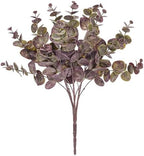 Vickerman 19" Artificial Burgundy Spiral Eucalyptus Bush. 3 Pieces in a Bag. by Unknown