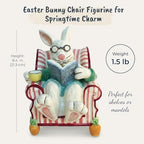 Blue Sky Clayworks Easter Bunny Chair Figurine, 6" L x 7.75" W x 8.375" H - Image 3