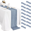 16 Pack Dusty Blue Cheesecloth Table Runner 20 x120 Inch - 10FT Boho Rustic Gauze Cheese Cloth Table Runner for Wedding, Anniversary, Baby Shower, Easter, Spring Home Decor by Weavlyn