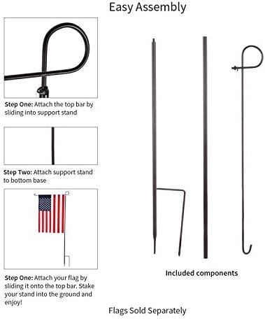 Evergreen Oversized Metal Outdoor Flag Stand 7-Feet Tall & 40-Inch Wide | Sturdy 5 lbs Solid Steel Black | Fits 3x5 and Smaller American Flag and Seasonal | Home Garden Planter House Décor - Image 4