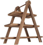 Aramox Wood Serving Tray 3 Tier Solid Wood Dessert Display Stand 4 Piece Set for Party Kitchen Wedding Farmhouse Table Decor for Serving Cupcakes Snacks Fruit by Aramox