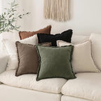 MIULEE Linen Decorative Fall Euro Throw Pillow Covers Cocoa Brown 28x28 - Image 6