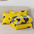 Caressma Twin Size Comforter Set for Boys Farmhouse Yellow Bedding Set with Black Heart All Season Fluffy Soft Lightweight(1 Comforter & 1 Pillowshams) - Image 7