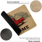 Vintage Red Truck Doormat, Farmhouse Outdoor & Indoor Entrance Decor, Seasonal Welcome Mat for Autumn & Holidays, Non-Slip Rubber Dust Absorbent Features 29x17 Inch - Image 6