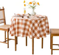 Linen World Gingham Tablecloth, Round, 90", Rust Checkered by LLinenWorld
