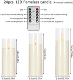 24-Pack LED Flameless Candles(14/16/18cm) with 4 Timers Remote - 3D Flickering Flame, Clear, Perfect Decor for Home & Events. - Image 5