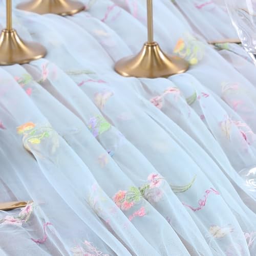 Flower Tulle Table Runner Gauze Centerpieces 10ft Embroidery Spring Lace - Image 6