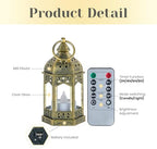 Hewory 20PCS Gold Mini Lanterns for Party Decoration, Remote LED Candles - Image 6