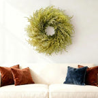 HipTree 28 Inch Spring Farmhouse Green Flocked Cypress Wreath Outdoor - Image 6