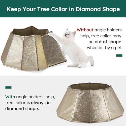 HarcoHome Dazzling Christmas Tree Collar, 26" D Foldable Crystal Christmas Tree Base Cover, Handmade Skirt for Xmas Decoration (Rose Gold, Diamond) - Image 6