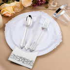Bestluck 350PCS Silver Disposable Dinnerware for 50 Guests - Image 4