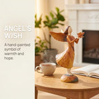 Hand-Painted Resin Angel Statue with Bird and Autumn Leaf, Warm Fall Home Decor Figurine for Shelf, Tabletop, Office Desk, Cozy Living Room Decoration, Ideal Thanksgiving Decorations - Image 5