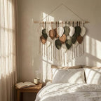 Jditngp Large Macrame Wall Hanging Boho Woven Leaf Tapestry,Hand Woven Leaf Tassels Home Wall Decorations Bohemian Leaf Feather Large Wall Art Decor for Bedroom Living Room Apartment 47.2" Wx33.5 L - Image 5