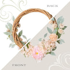 National Tree Company 19 Inch Artificial Wreath with Peony and Rose Blooms, Realistic Floral Decoration for Front Door or Indoor Décor - Image 4