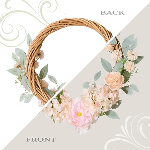 National Tree Company 19 Inch Artificial Wreath with Peony and Rose Blooms, Realistic Floral Decoration for Front Door or Indoor Décor - Image 4