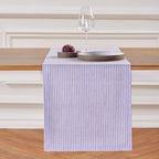 Solino Home 100% Linen Table Runner, 14 x 120 in, Lavender and White Stripe by SolinoHome