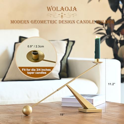 Modern Candle Holder Decor, Gold Decorative Tapered Candlestick Holders, Candle Holder for Living Room, Dining Table, Fireplace - Image 3