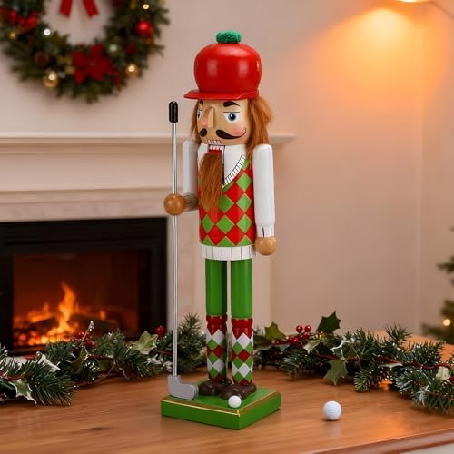 Blosssound 15" Christmas Golf Nutcracker Wooden Sports Player Decor, Golf - Image 5