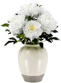 Fake Peony Plant 2FT Tall, Realistic Touch Leaves, Potted Peony Artificial Plants Indoor for Home Decor Small Office Home Living Room-White by Unknown