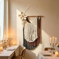 YRPZIQF Three-layered Tassels Cotton Rope Macrame Wall Hanging, Three-Dimensional Floral Wall Decor, Bohemian Wall Art for Living Room, Bedroom, Home Backdrop(Gray) by Unknown
