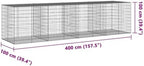 vidaXL Gabion Basket with Cover 157.5"x39.4"x39.4" Galvanized Iron - Image 3