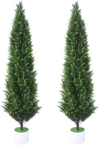 2 Pack 6Ft Artificial Cedar Topiary Tree w/ 2 Stake & Pot for Porch by DTNESS