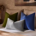 JUSPURBET 28x28 Euro Velvet Throw Pillow Covers Set of 2,Olive Green - Image 2