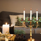 8 PCS Christmas Pine Taper Candle Rings Wreaths 1.38" Mini Norfolk Cedar Taper Candle Holder Wreaths Candle Rings with Berry for Xmas Winter Holiday Church Home Table Centerpiece Candlesticks Decor - Image 6