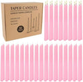 50-Pack Pink 10-Inch Taper Candles: Unscented Dripless Candlesticks with 8-Hour Burn Time - Elegant Dinner Candles for Valentine's Day, Romantic Dinners, Wedding Centerpieces, & Special Event Decor by HELLY
