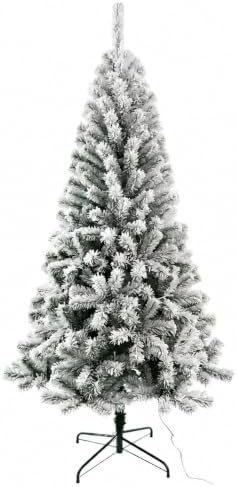 CHILLSUN 9ft Pre-Lit Flocked Christmas Tree with Dual-Color LED Lights by CHILLSUN