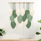 Macrame Wall Hanging Boho Green Leaves Macrame Tapestry Chic Wall Decor by WeldomcorYourBestChoose