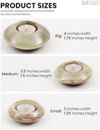 Tea Light Candle Holders Set of 3 – Handcrafted Natural Marble Tealight & Votive Holders in Graduated Sizes (4", 3.5", 3"), Decorative Stone Candle Holders for Home Décor & Table Centerpieces - Image 6