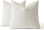 MIULEE 24x24 Decorative Euro Sham Boucle Couch Pillow Covers White - Image 6