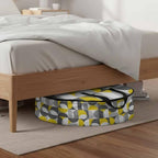 Vintage Mid-Century Round Storage Bag 24 Inch, Modern Abstract Geometric Yellow Gray Clothes Storage Container with Handles Heavy Duty Organizer for Comforter, Bedding & Holiday Wreaths - Image 6