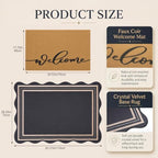 Thenshop 2 Pcs Layered Welcome Mat Set, Coir Scalloped Doormat, Welcome - Image 2