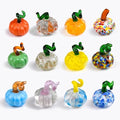 12 Pack Small Hand Blown Glass Pumpkins for Decorating by QIANCHANG