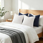 Mecatny Corduroy Decorative Throw Pillow Covers 24x24 Set of 2 White - Image 7