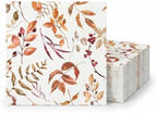 Dried Autumn Cocktail Napkins Printed Airlaid Linen-Feel Disposable Hand Towels for Thanksgiving Fall Holiday Party Buffet & Dinner(80Pack) by Unknown