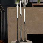 Iron Taper Candle Holder - Decorative Candle Stand - Candlestick Holder for Wedding, Dinning, Party, Set 3 - Image 2