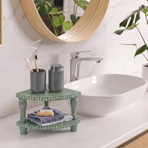 Kigley 2 Tiered Corner Bathroom Counter Organizers and Storage, Green - Image 6