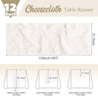 12 Pack Ivory White Table Runner 10Ft Cheesecloth Table Runner Rustic Gauze Table Runners Romantic Long Sheer Fabric Cheese Cloth Table Runners for Wedding Party Bridal Baby Shower - Image 2