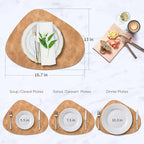 ADRIMER Placemats, Heat Resistant Round Placemats Set of 8 Washable 13 x 17 Inch, Waterproof Table Mats Wipeable for Kitchen, Dining Room Table Christmas Decor, Camel - Image 5