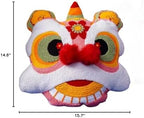 Lion Dance Head Pillow New Year Colorful Embroidered Cushion Chinese Style Lucky Home Decoration Living Room Bedroom Bedding (13.8×15.7, pink) - Image 5