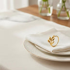 100 Pcs Gold Napkin Rings Bulk Delicate Napkin Holder for Dining Wedding Party Banquet Table Decroration Christmas and Daily Use - Gold Leaf - Image 7