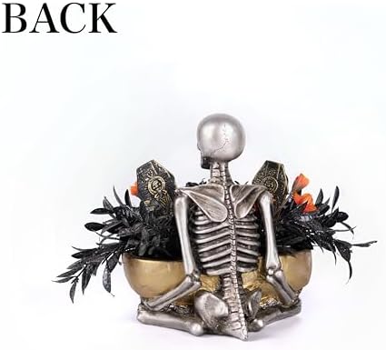 Halloween Decor Skull Table Centerpiece - Halloween Skull Bowl Decoraiton for Home Indoor Room Table Shelf Mantel - Resin Statue, 8 Inch Wide - Image 2