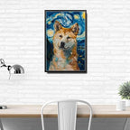 Metal Sign Tin Sign Vintage Wall Art Akita Under The Starry Sky Noble Dog in Night for Home Office and Seasonal Displays Waterproof Aluminum 6×8 Inches with Metal Frame - Image 3