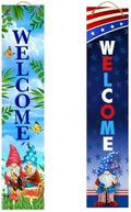 Briarwood Lane Spring Double Sided Reversible Pine 4th of July Porch Leaner 47x9.5 Gnome Sweet Gnome For Spring Porch Leaner by BriarwoodLane